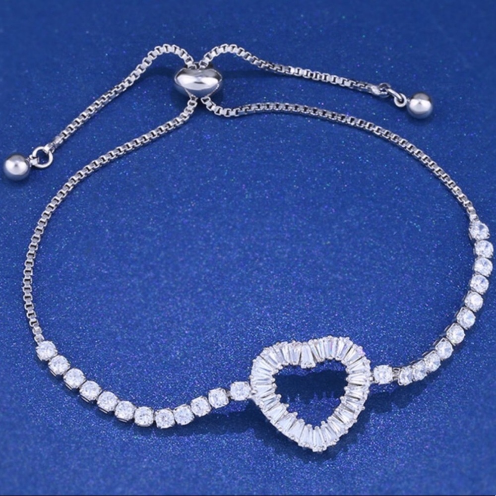 Crystal heart bracelet gold silver - Picture 4 of 7